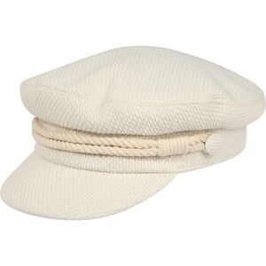 Tommy Hilfiger White Cotton Baker Boy Cap with Plait